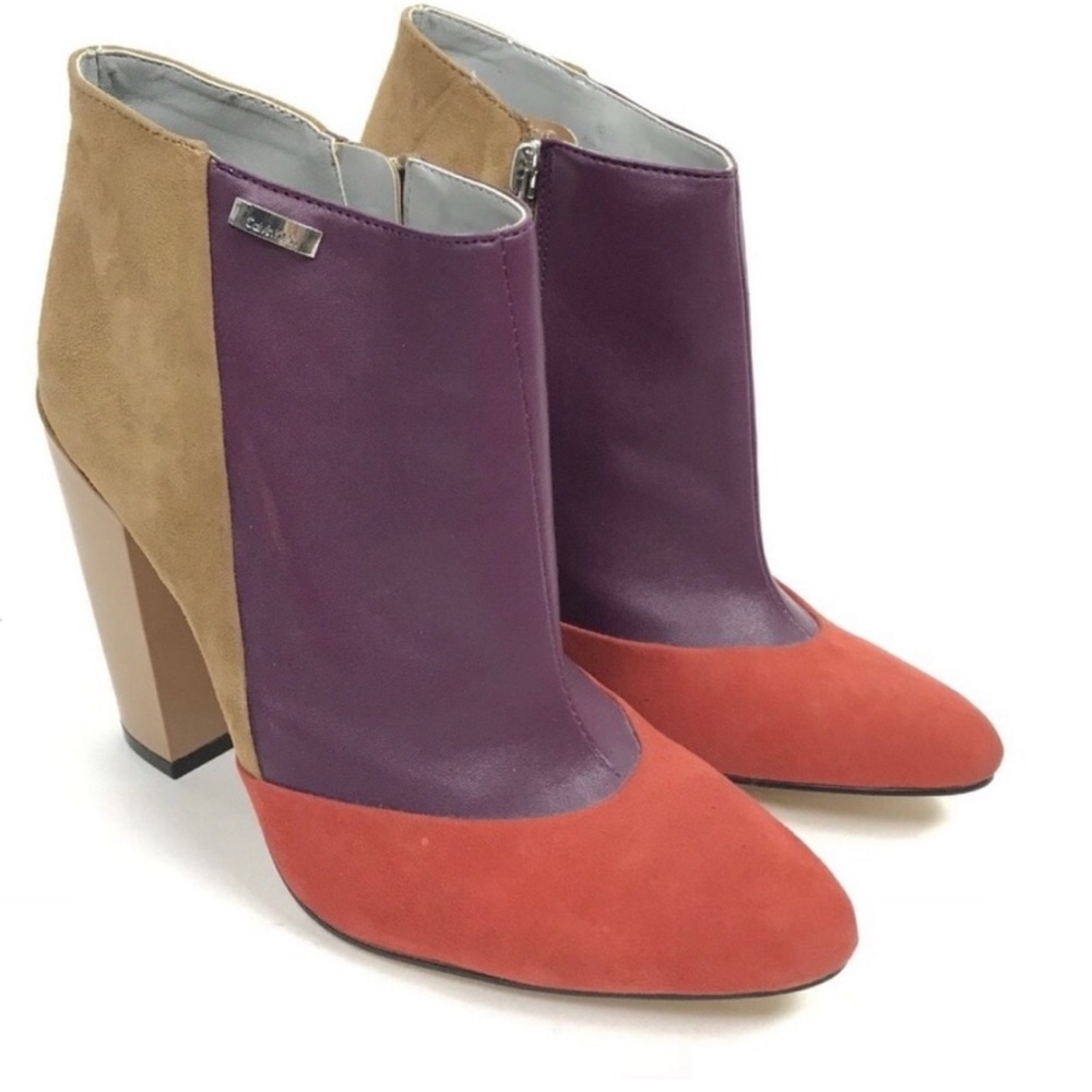 Calvin Klein color block booties in size 7.5